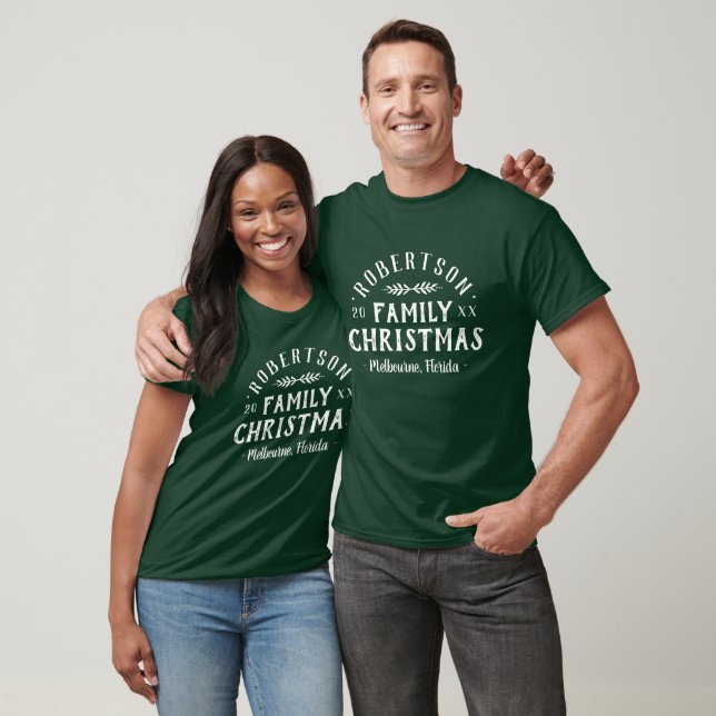 T-shirt Logo de Noël Rustique moderne personnalisé (Unisexe)