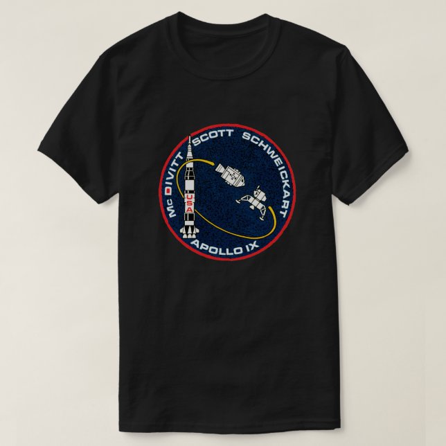 T-shirt Logo de patchs de mission Apollo 9 NASA (Design devant)