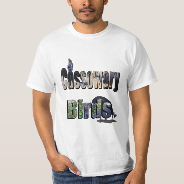 T-shirt Logo de photos d'oiseaux de Cassowary, (Devant)