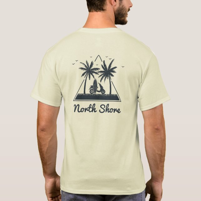 T-shirt Logo de planche de surf Palmiers (Dos)