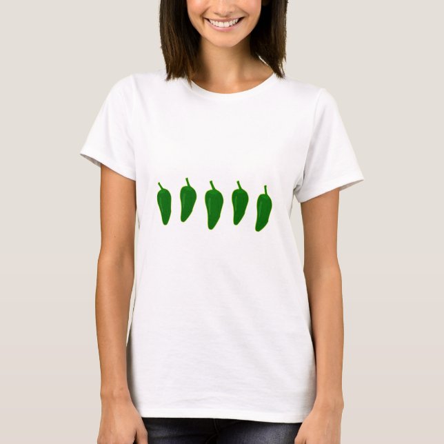 T-shirt Logo de poivrons de Jalapeno (petit piment vert) (Devant)