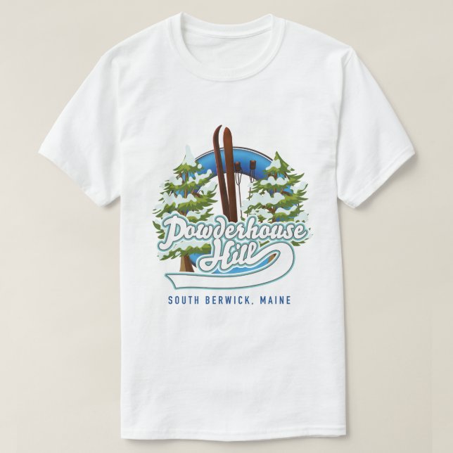 T-shirt logo de powderhouse hill south berwick maine (Design devant)