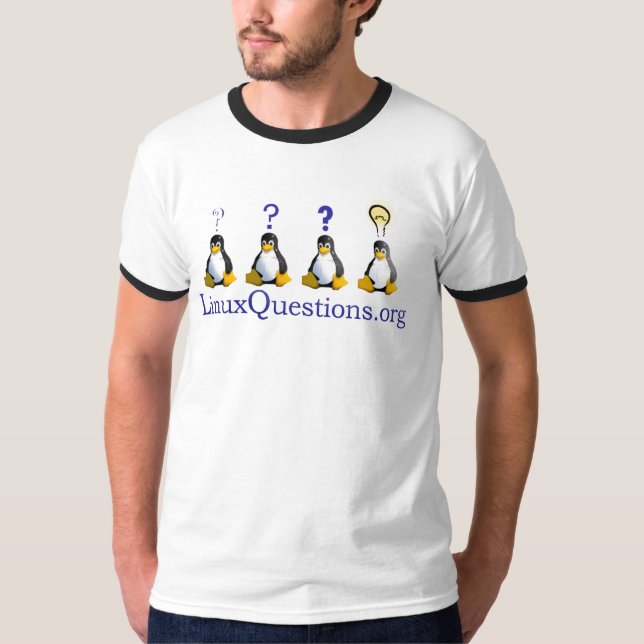 T-shirt Logo de questions de Linux (Devant)