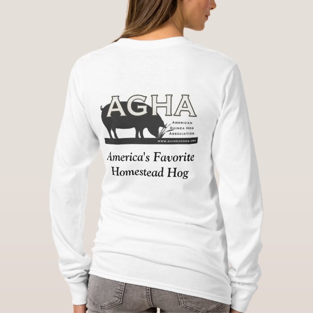 T-shirt Logo-De retour de longue douille d'AGHA (Dos)