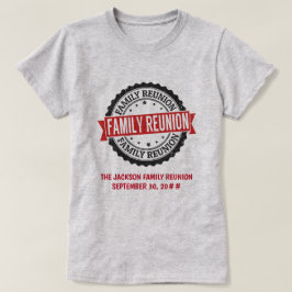 T-shirt Logo de réunion famille noir rouge