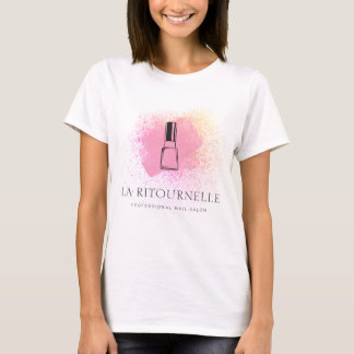 T-shirt Logo de salon de manucure professionnel moderne de