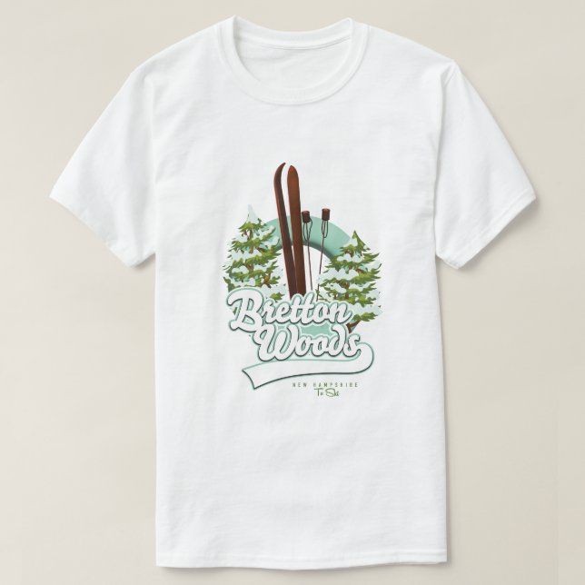 T-shirt Logo de ski du New Hampshire de Bretton Woods (Design devant)