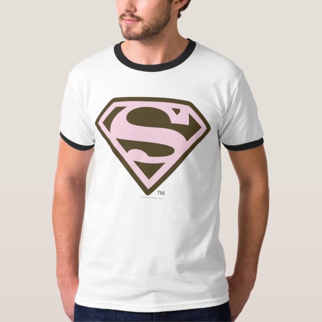 T-shirt Logo de Supergirl Pink and Brown (Devant)