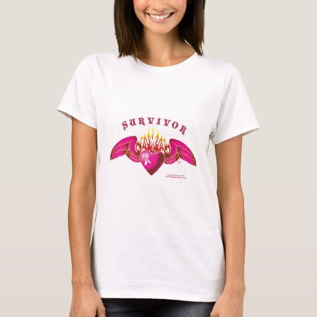 T-shirt Logo de survivant de cancer du sein (Devant)