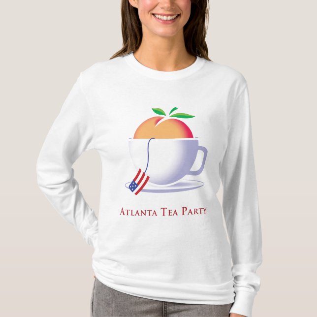 T-shirt Logo de thé d'Atlanta avec la pêche (Devant)