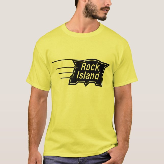 T-shirt Logo de vitesse de chemin de fer d'île de roche (Devant)