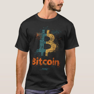 T-shirt Logo de Washed Bitcoin Crypto Blockchain