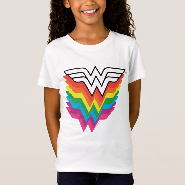 T-Shirt Logo de Wonder Woman Layers Rainbow (Devant)