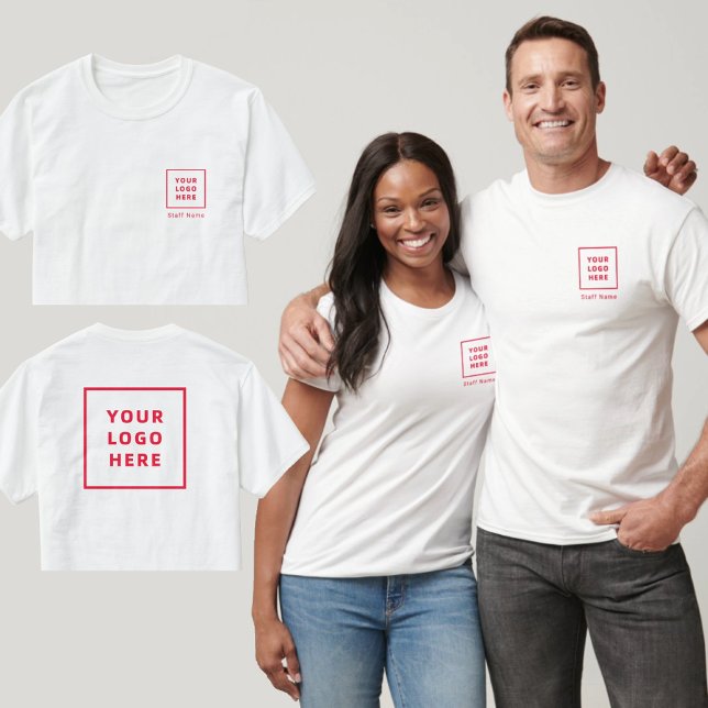 T-shirt Logo d'entreprise (avant et arrière) Nom du person (Créateur téléchargé)
