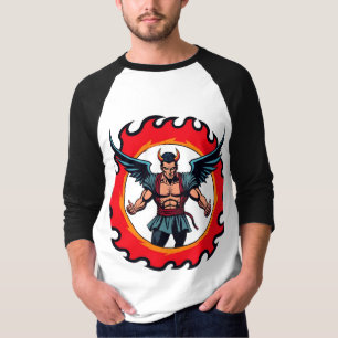 T-shirt Logo Devil Angel Esports - Fiery Conqueror Design