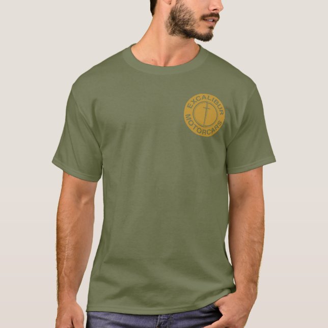 T-shirt Logo d'or d'automobiles d'Excalibur (Devant)