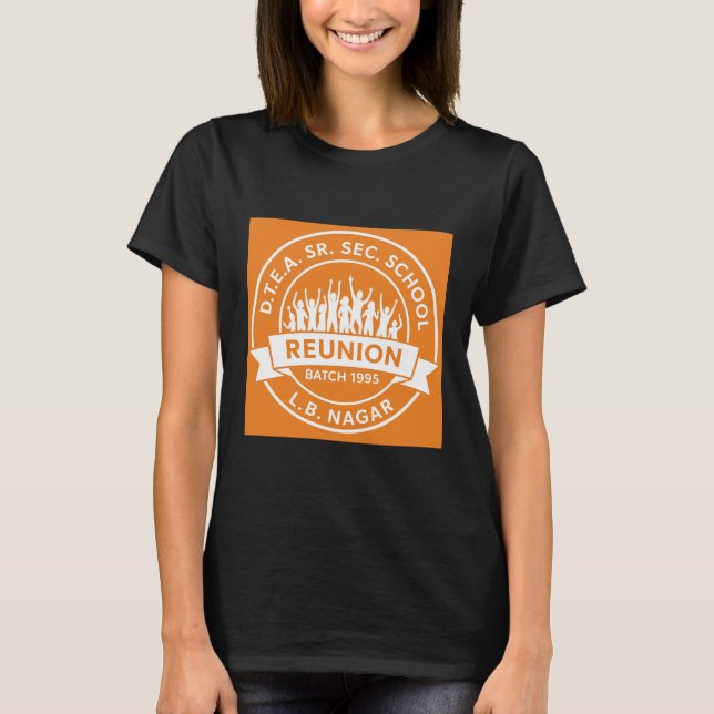 T-shirt Logo DTEA 1999 Women's Black Tee- Orange (Devant)