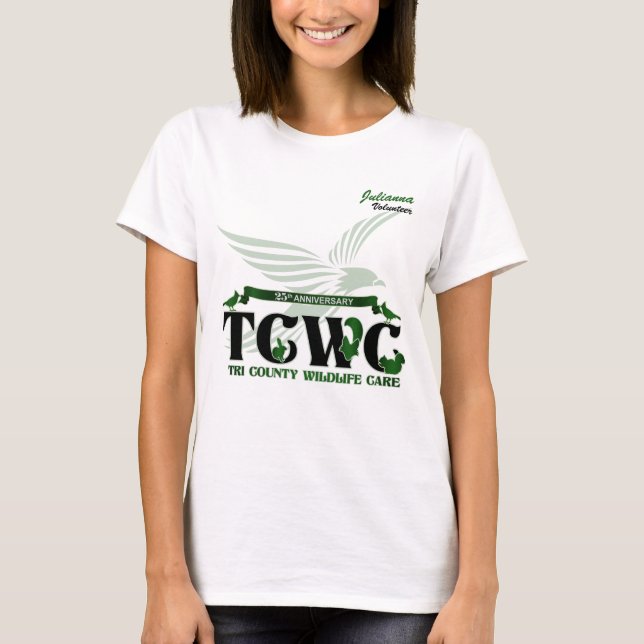T-shirt Logo du 25e anniversaire du TCWC Nom du bénévole (Devant)