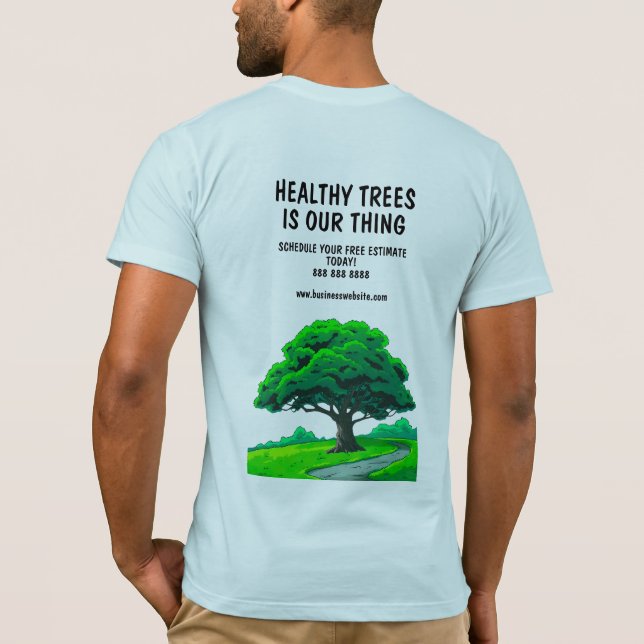 T-shirt Logo du chêne | Services de taille d'arbres person (Dos)