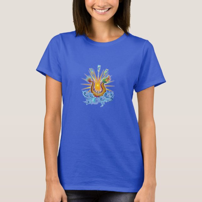 T-shirt Logo du Dragon Boat Sunshine sur Blue (Devant)