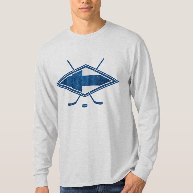 T-shirt Logo du drapeau de hockey finlandais Suomi Hockey (Devant)