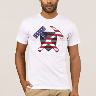 T-shirt Logo du marteau de rock américain Flag Rock des gé