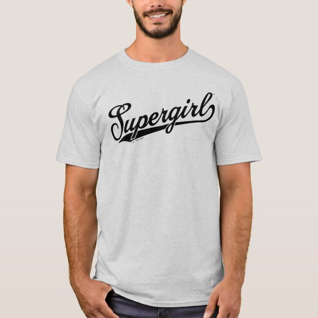 T-shirt Logo du nom étoilé Supergirl Baseball (Devant)