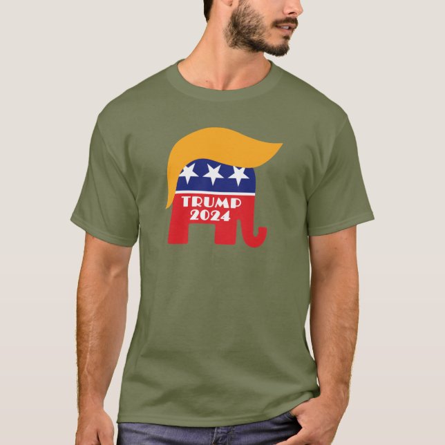 T-shirt Logo du président Trump 2024 pour les éléphants ré (Devant)