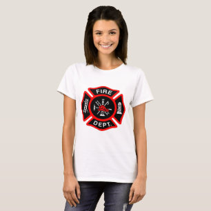 T-shirt Logo du Service des incendies Insigne noir et roug