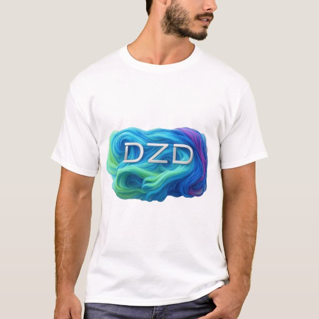 T-shirt Logo DZD des couleurs de torsion (Devant)