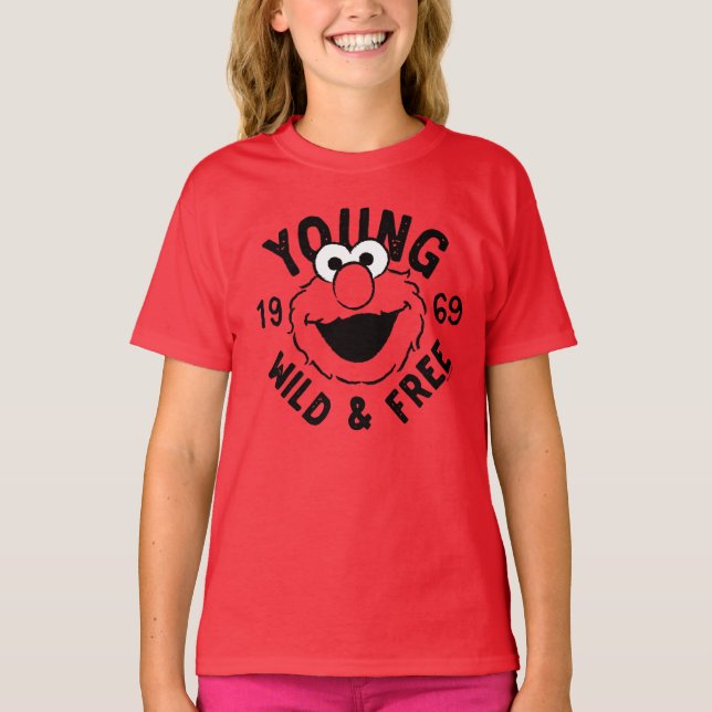 T-shirt Logo Elmo Skate - Young, Wild & Free 1969 (Devant)