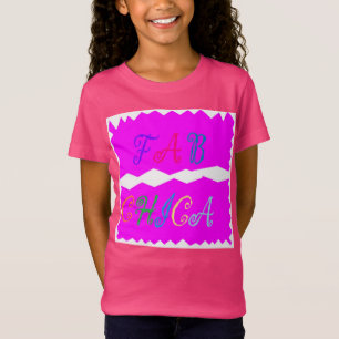 T-Shirt Logo Fab Chica sur un rose assez vif à la mode