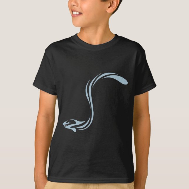 T-shirt Logo frais d'icône de poissons d'anguille (Devant)
