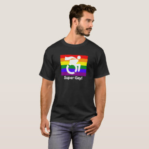 T-shirt Logo gay pride Super Gay Superhero en fauteuil rou