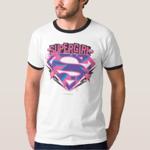 T-shirt Logo grunge rose et pourpre de Supergirl