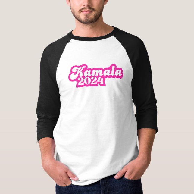 T-shirt Logo Kamala Harris girly Pink 2024 (Devant)