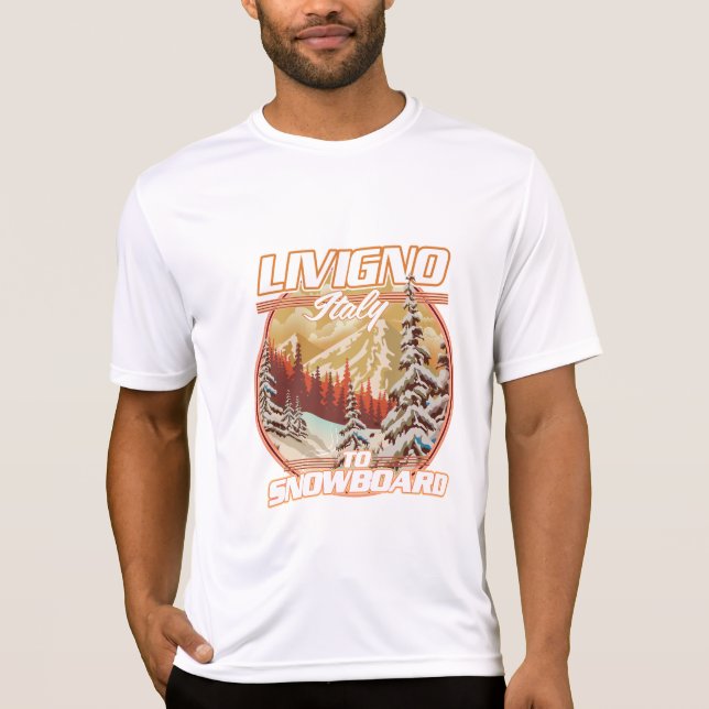 T-shirt Logo Livigno italy Snowboard (Devant)