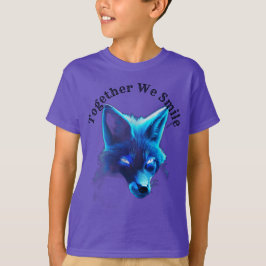 T-shirt Logo Majestic Blue Fox Cyberpunk