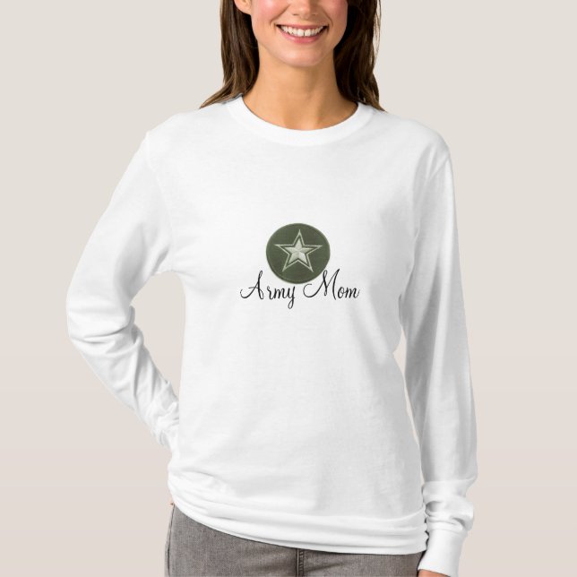 T-shirt Logo militaire d'étoile de famille de maman (Devant)