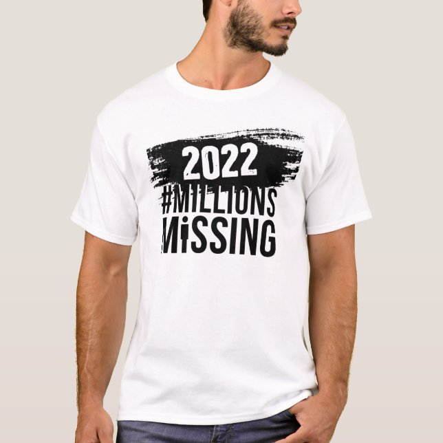 T-shirt Logo #MillionsMissing 2022 avec logo #MEAction (Devant)