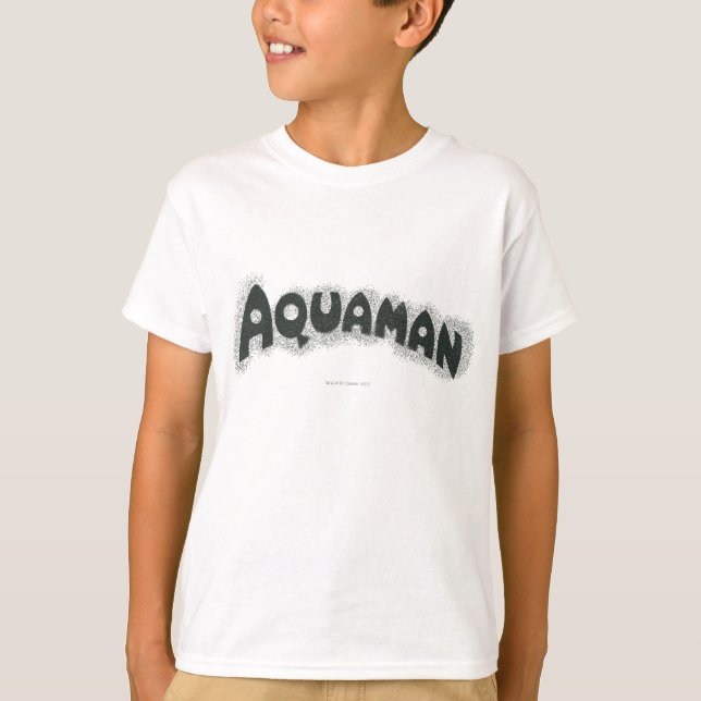 T-shirt Logo noir Aquaman Grunge (Devant)