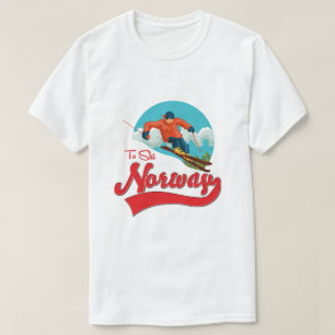 T-shirt Logo Norvège à Ski.
