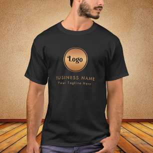 T-shirt Logo Or & Texte Personnalisé Entreprise Marque