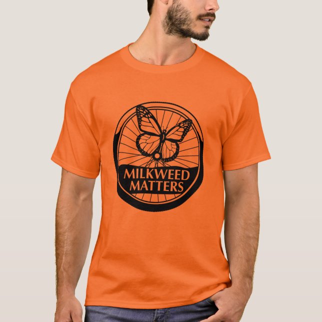T-shirt Logo orange de la chemise B/W des hommes (Devant)