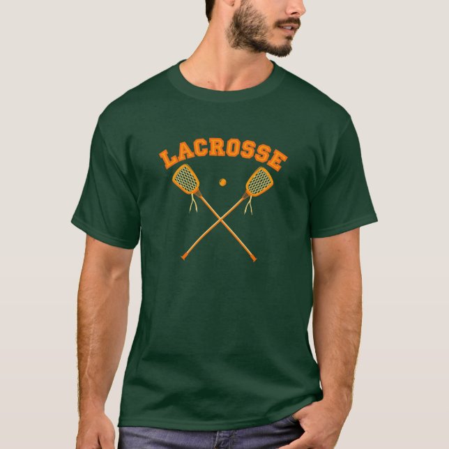 T-shirt Logo orange de lacrosse (Devant)