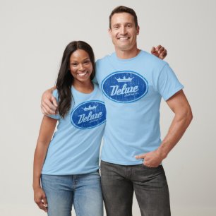 T-shirt Logo ovale de luxe (bleu vintage/blanc)