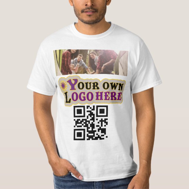 T-shirt Logo photo et code QR (Devant)