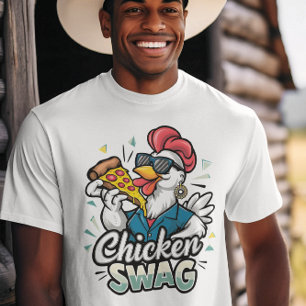 T-shirt Logo Pizza Pecking Poultry