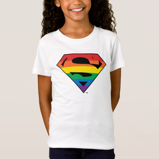 T-Shirt Logo Rainbow de Superman (Devant)
