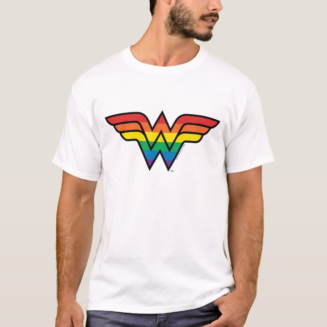 T-shirt Logo Rainbow Wonder Woman (Devant)